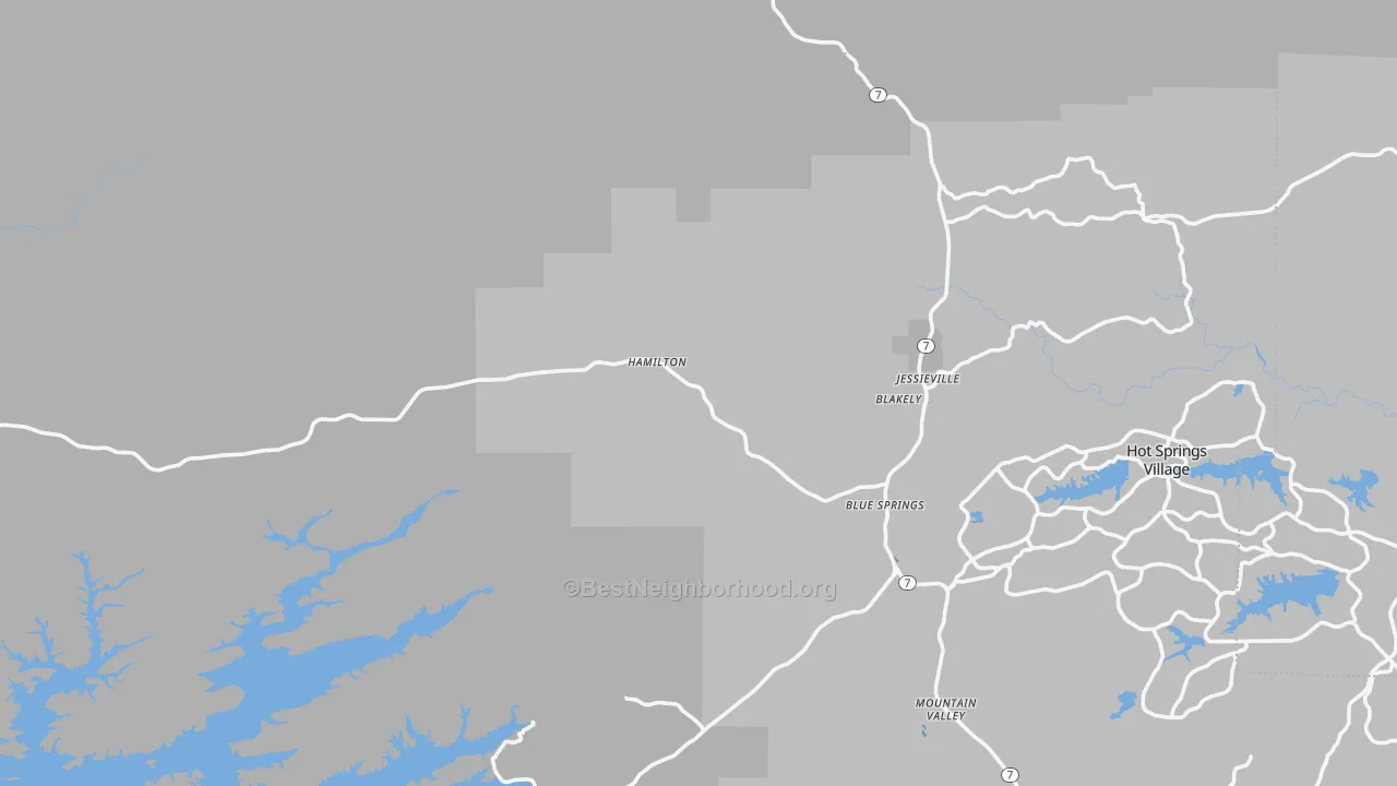 Transit Grade map of Jessieville, AR
