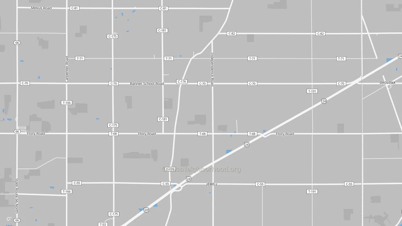 Transit Grade map of Jewell, OH