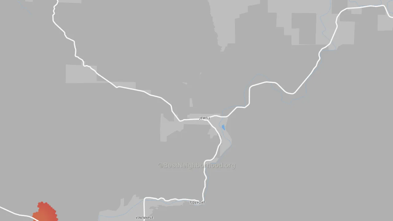 Transit Grade map of Jewell, OR