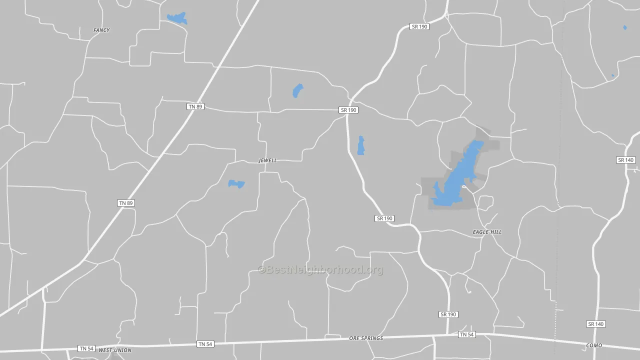 Transit Grade map of Jewell, TN