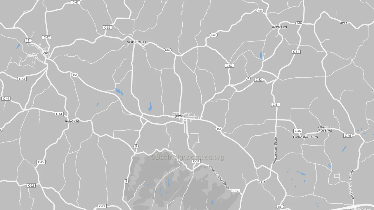 Transit Grade map of Jewett, OH