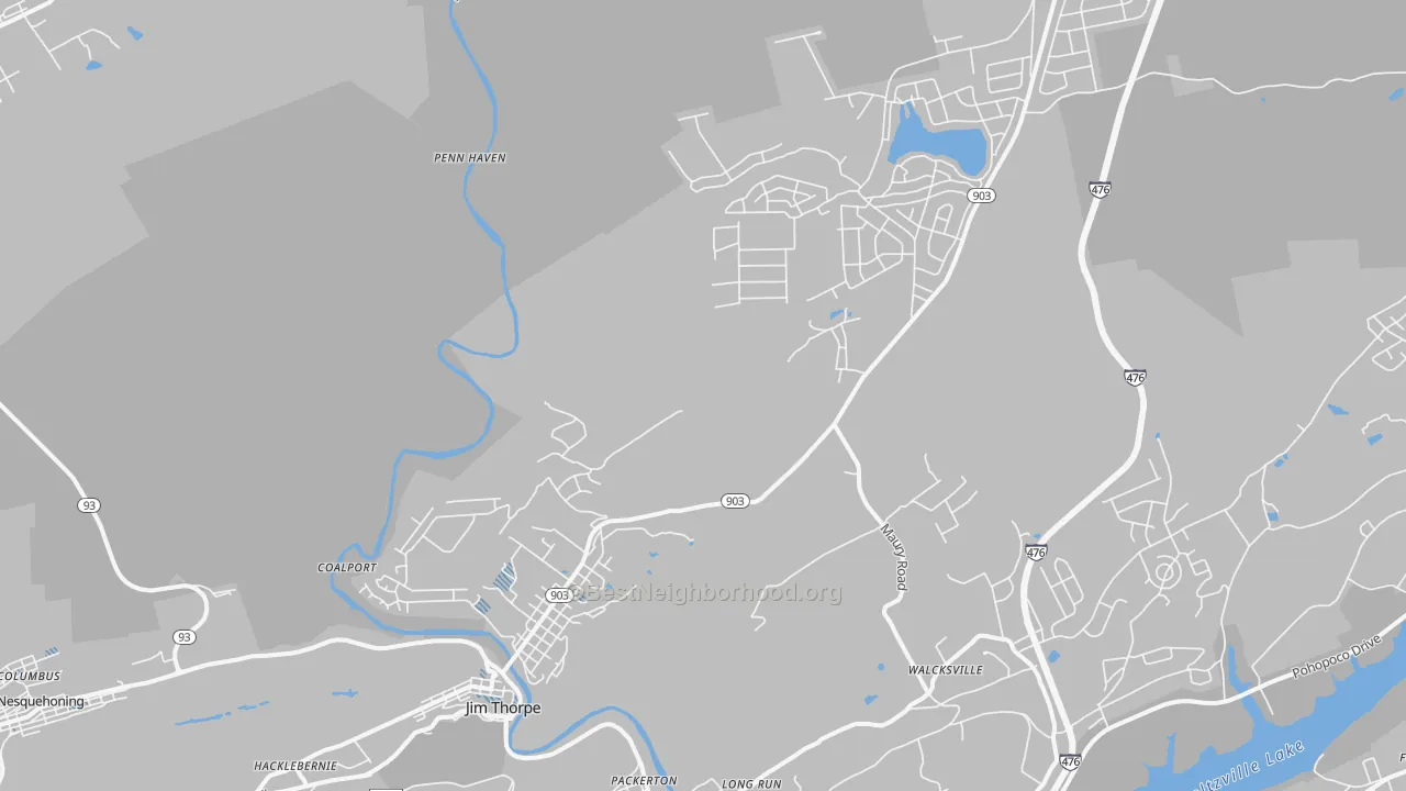 Transit Grade map of Jim Thorpe, PA