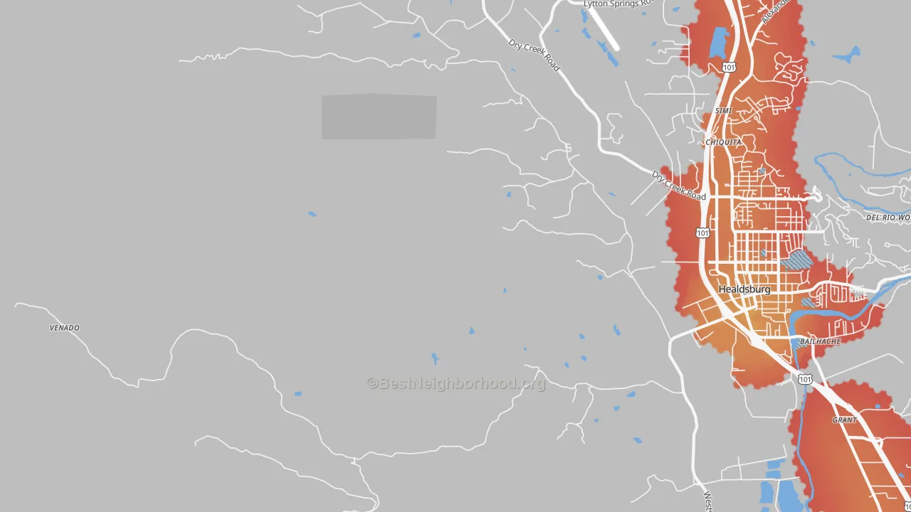 Transit Grade map of Jimtown, CA