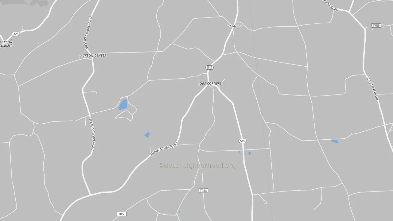 Transit Grade map of Jobs Corners, PA