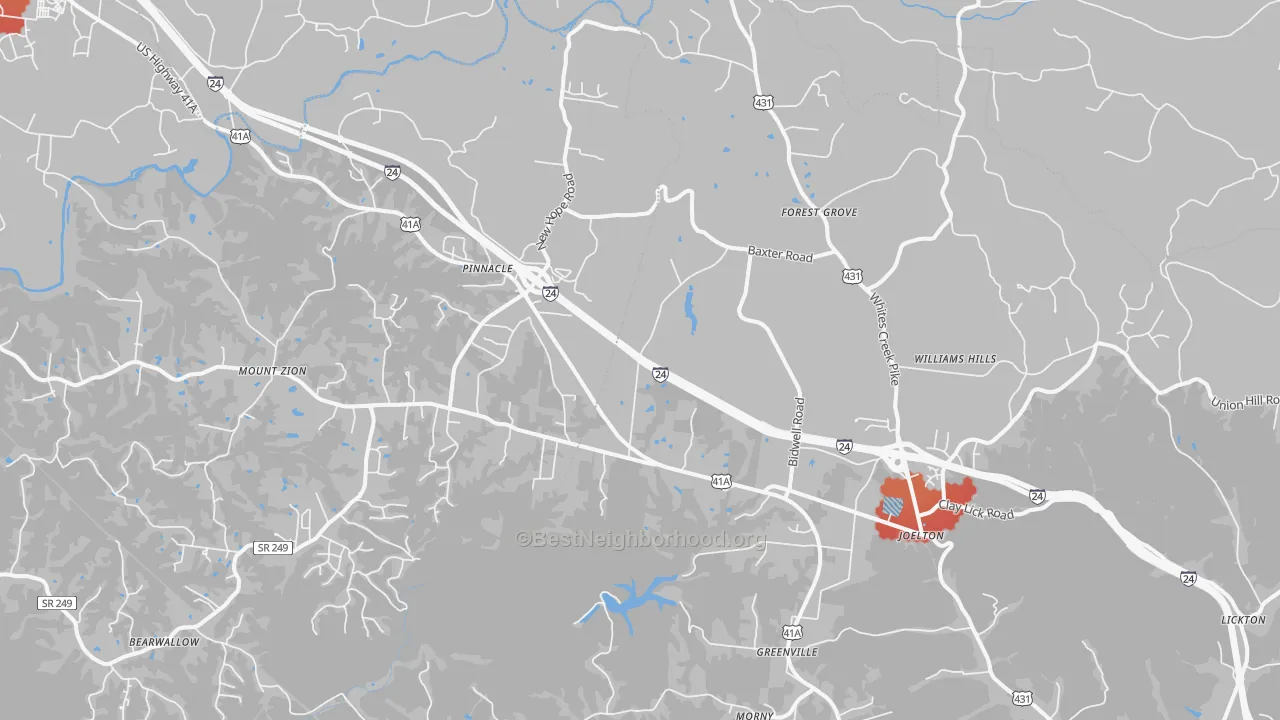 Transit Grade map of Joelton, TN