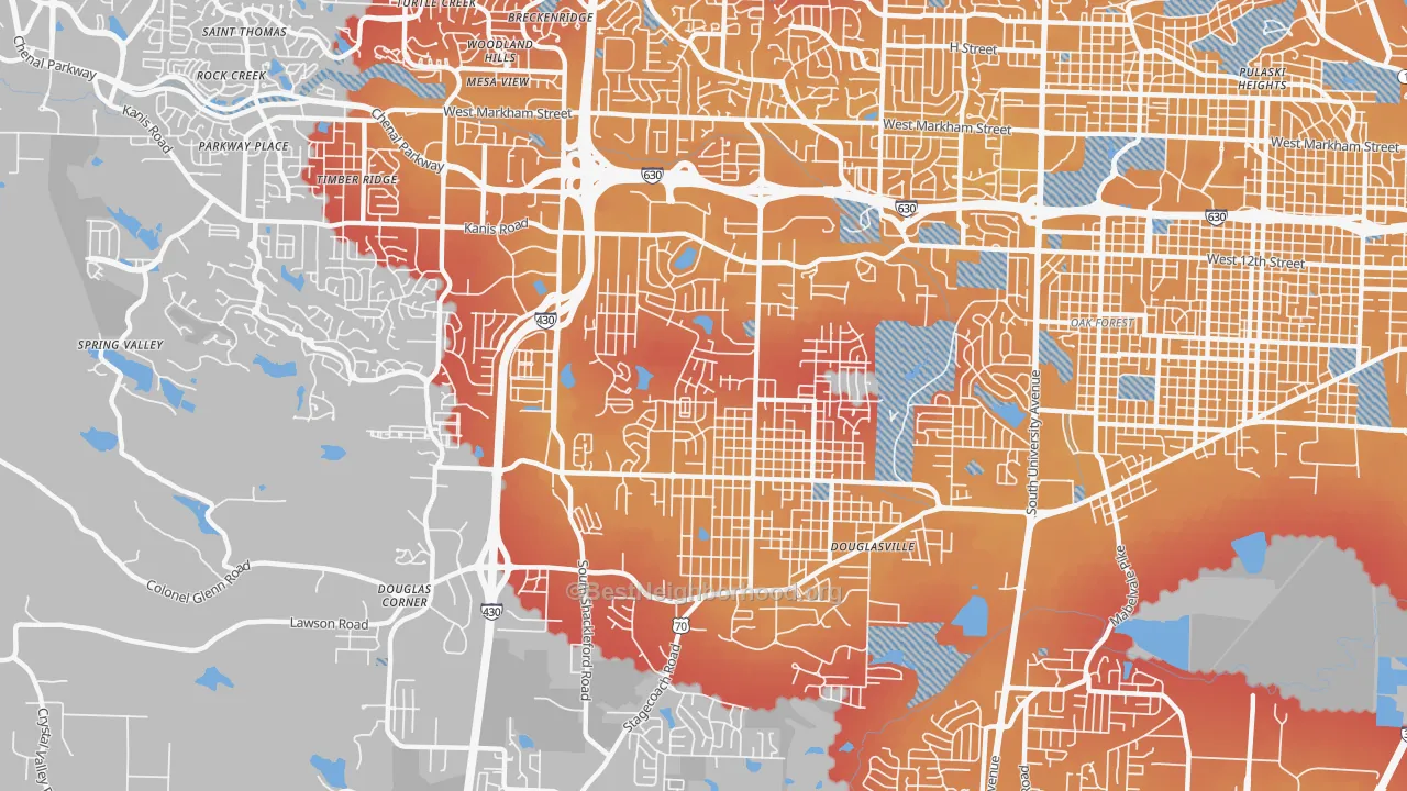 Transit Grade map of John Barrow, Little Rock, AR