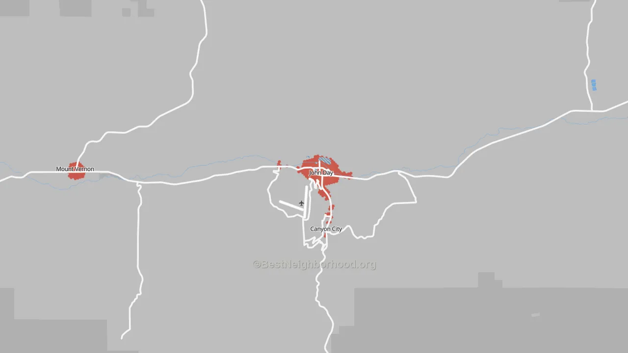 Transit Grade map of John Day, OR