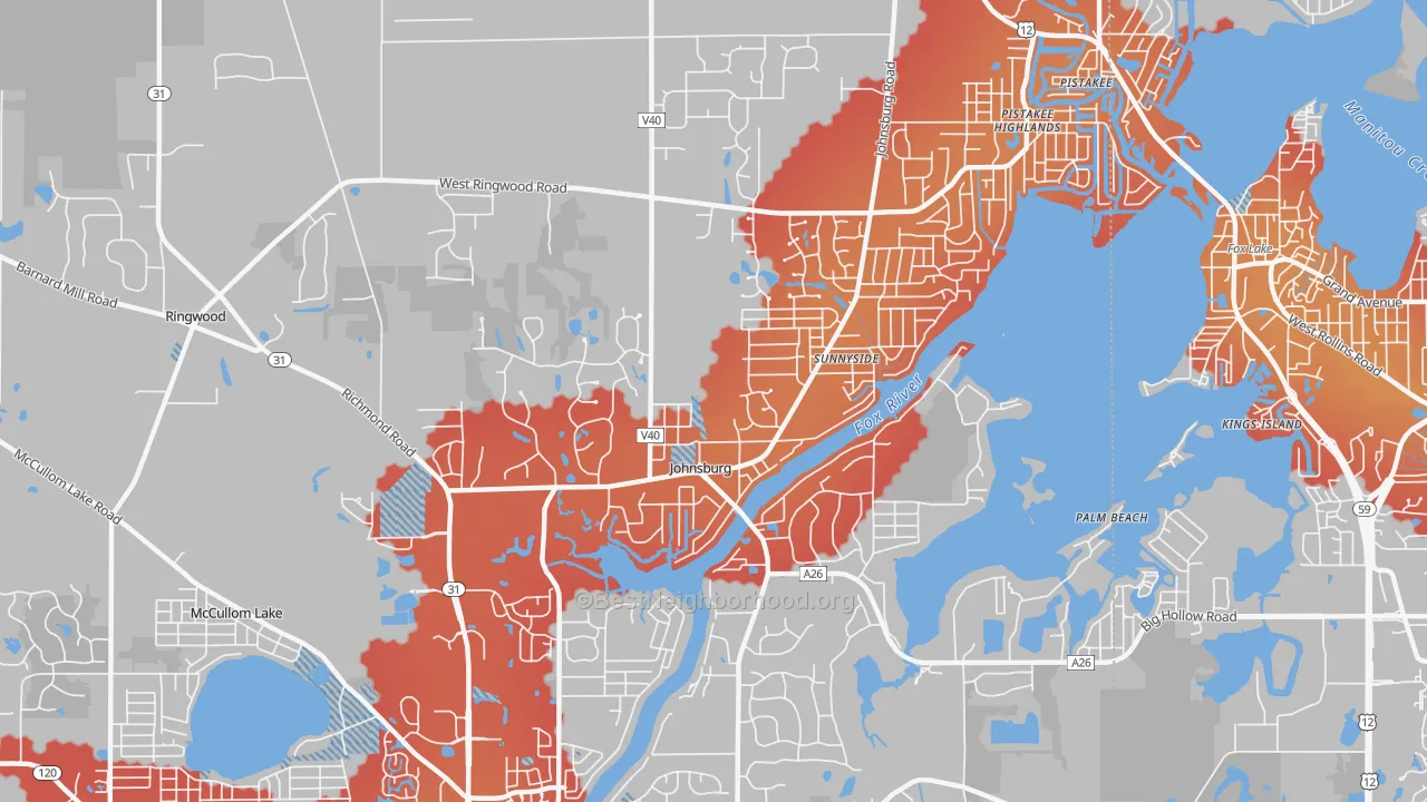 Transit Grade map of Johnsburg, IL