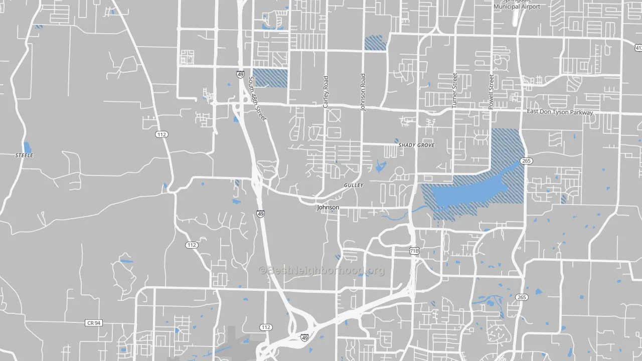 Transit Grade map of Johnson, AR