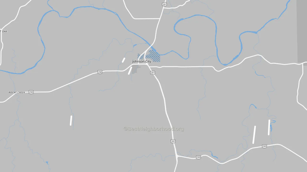 Transit Grade map of Johnson City, TX