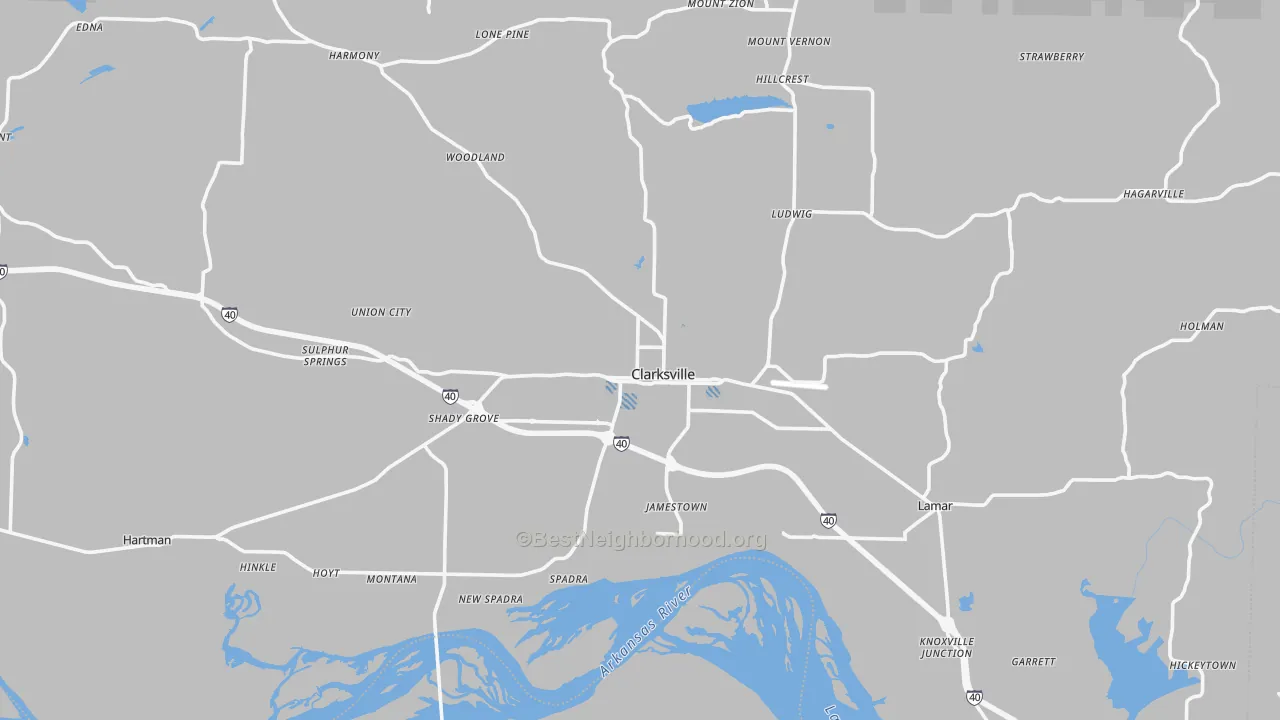 Transit Grade map of Johnson County, AR