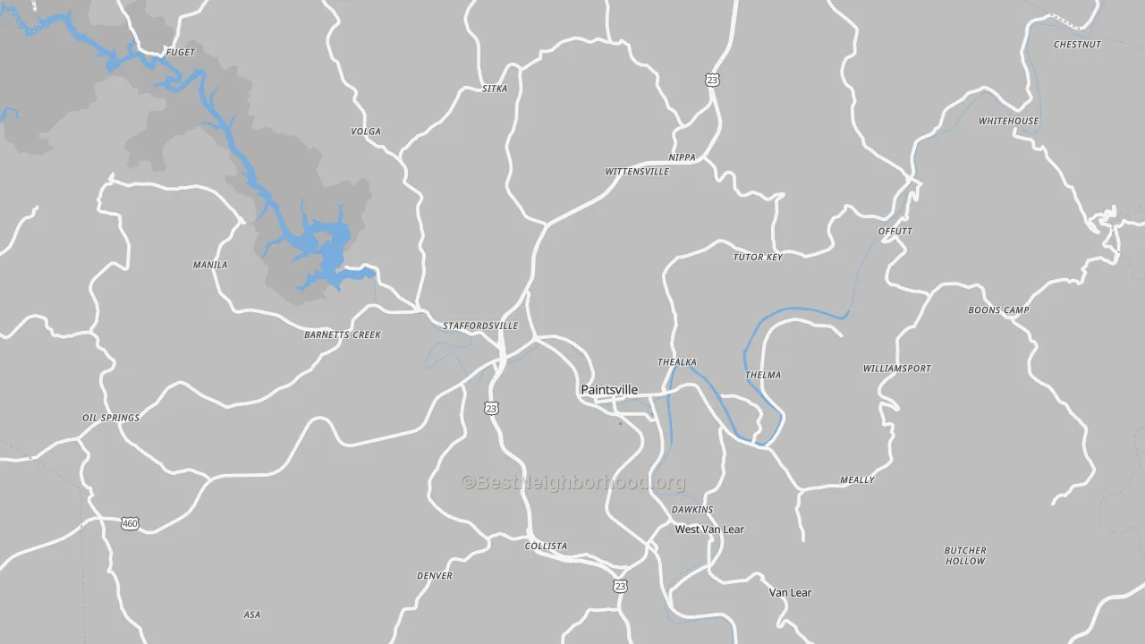 Transit Grade map of Johnson County, KY