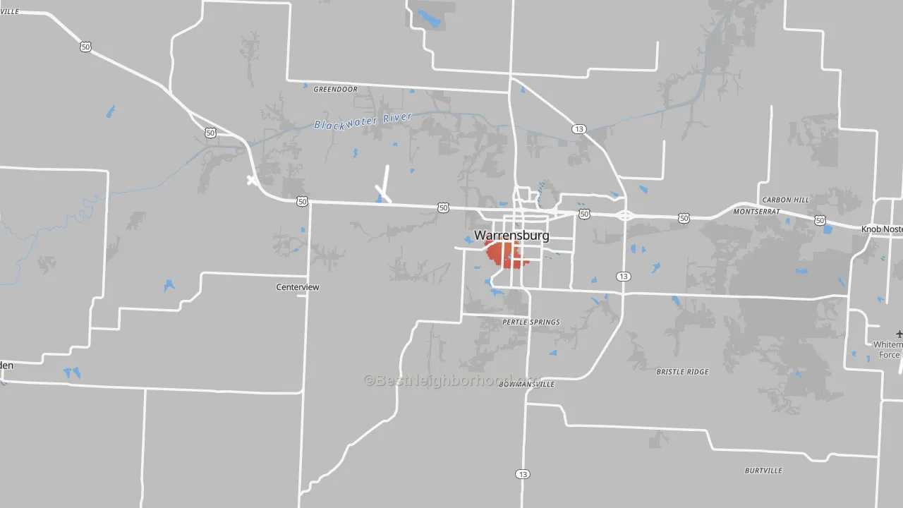 Transit Grade map of Johnson County, MO