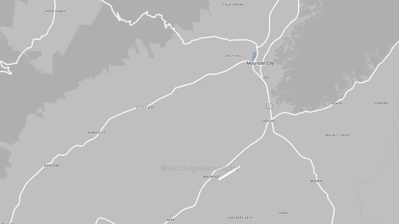 Transit Grade map of Johnson County, TN