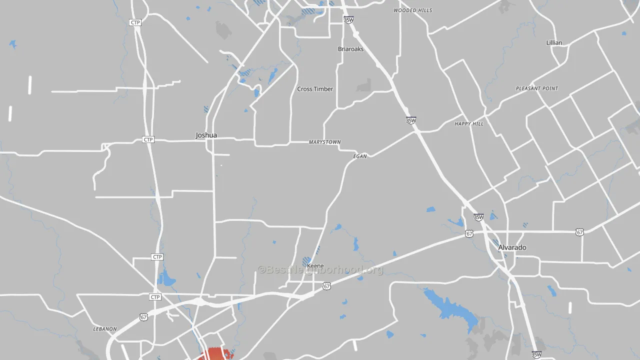 Transit Grade map of Johnson County, TX