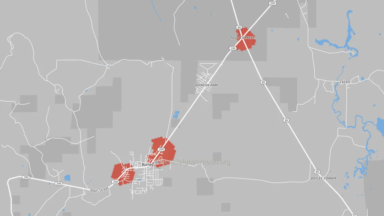 Transit Grade map of Johnson Park, CA