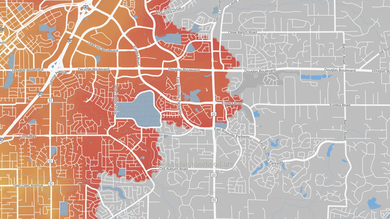 Transit Grade map of Johnson Ranch, Roseville, CA