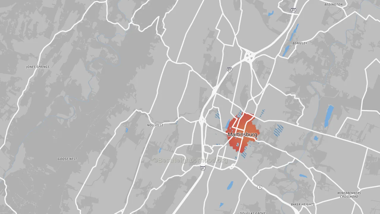 Transit Grade map of Johnsontown, WV