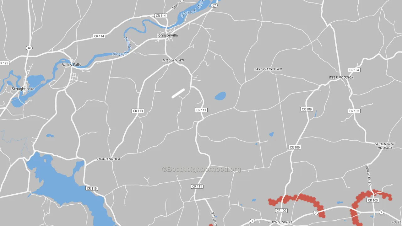 Transit Grade map of Johnsonville, NY