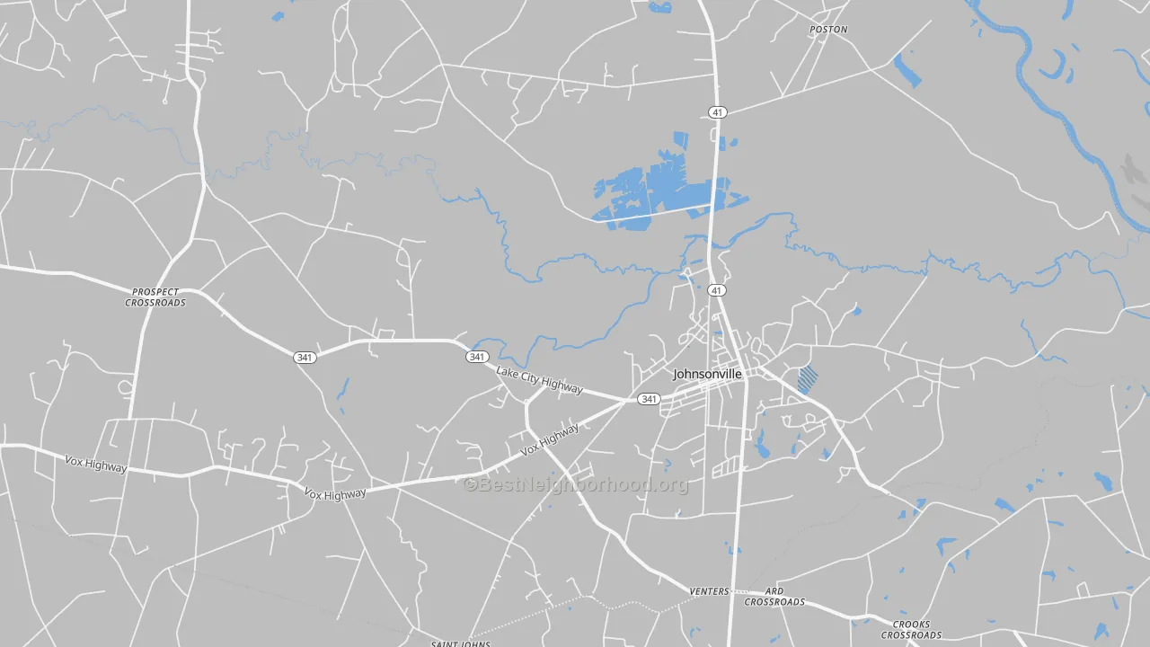 Transit Grade map of Johnsonville, SC