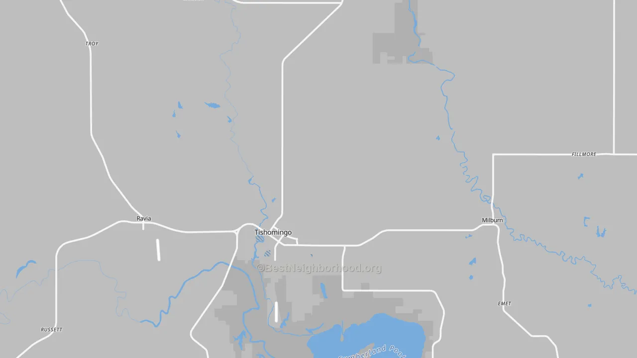 Transit Grade map of Johnston County, OK
