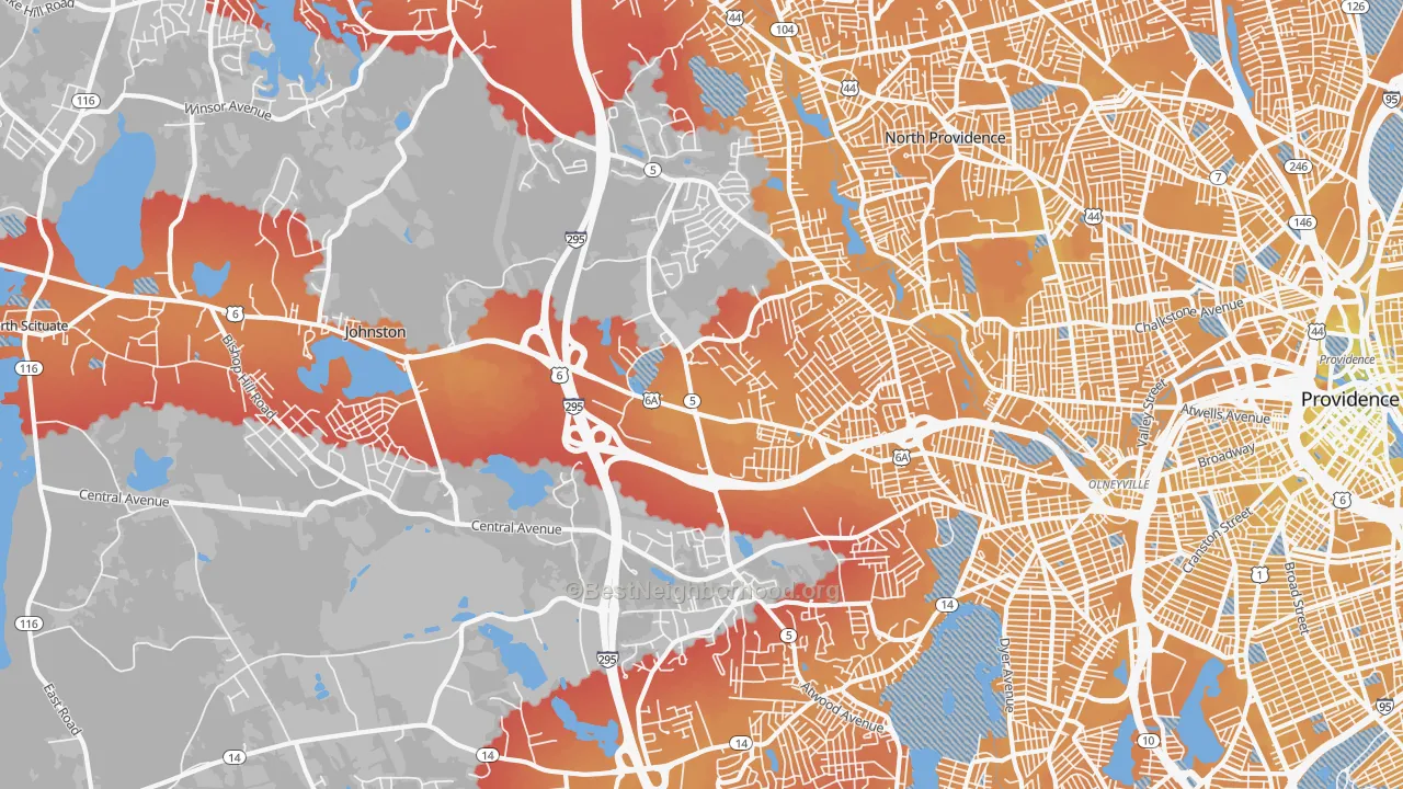Transit Grade map of Johnston, RI