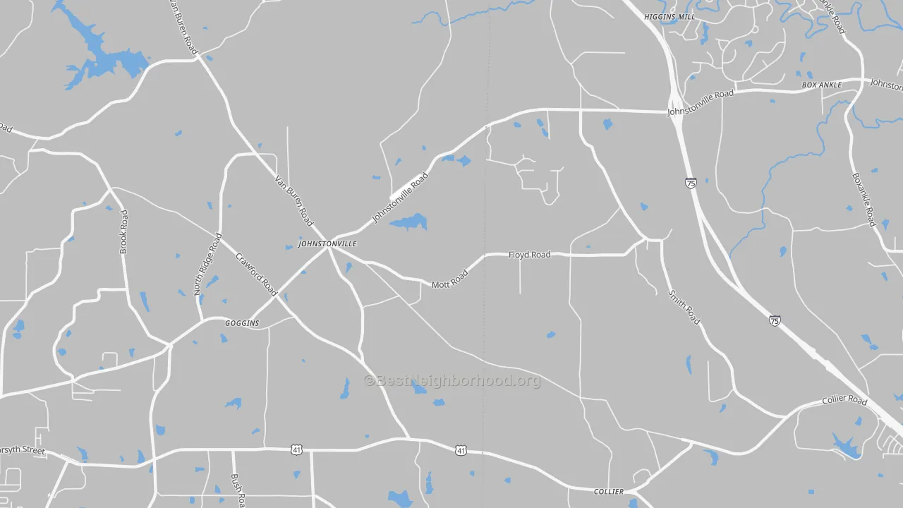 Transit Grade map of Johnstonville, GA