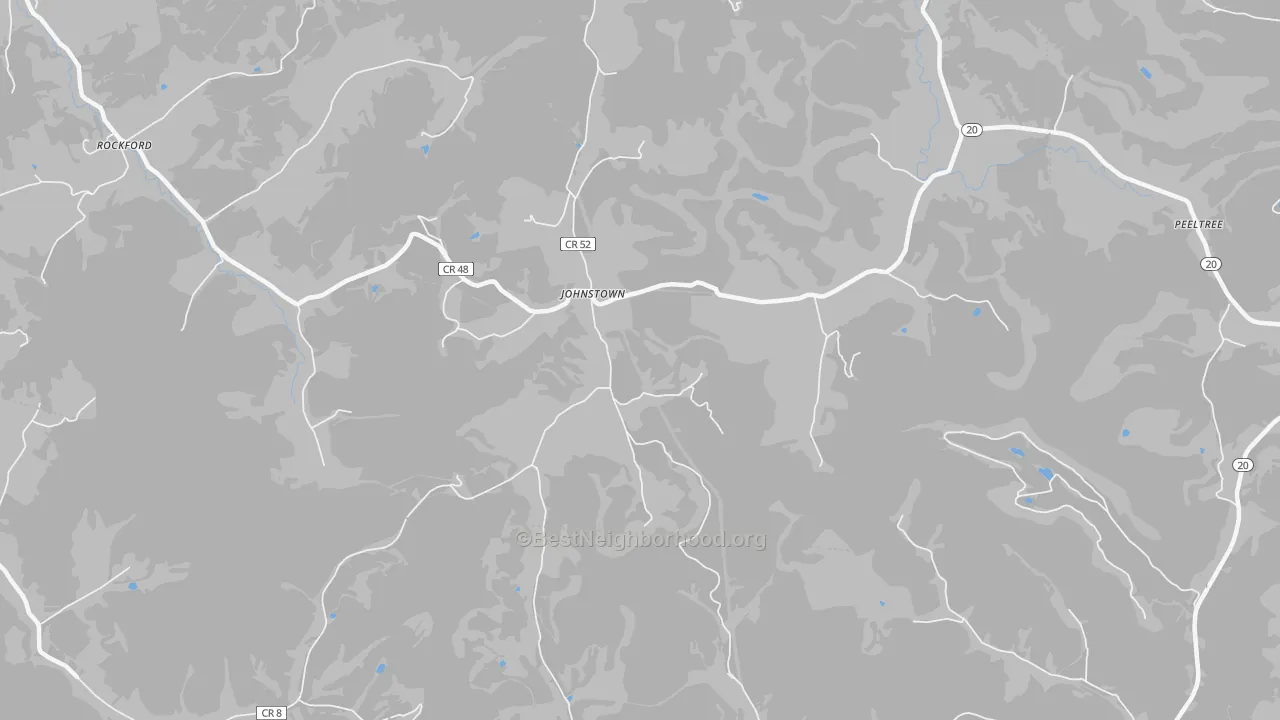 Transit Grade map of Johnstown, WV