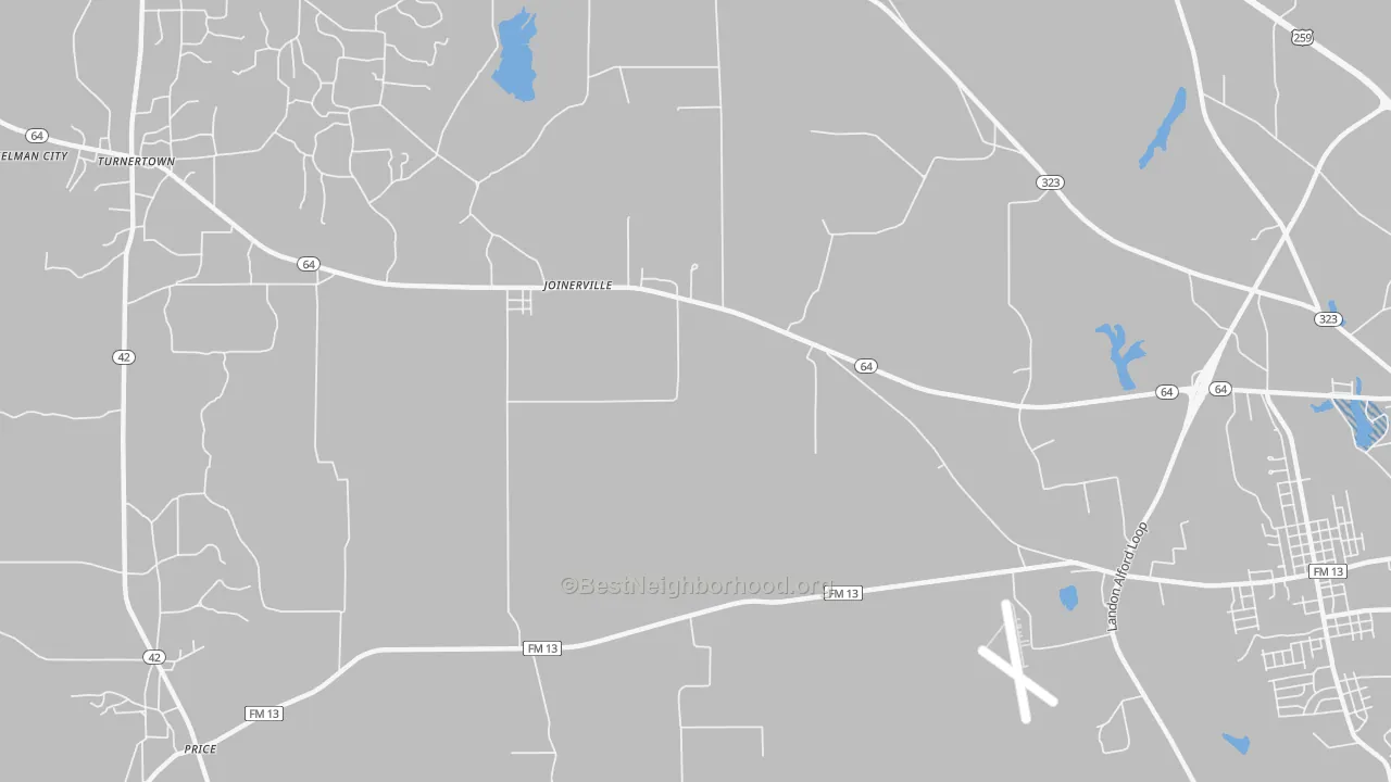 Transit Grade map of Joinerville, TX