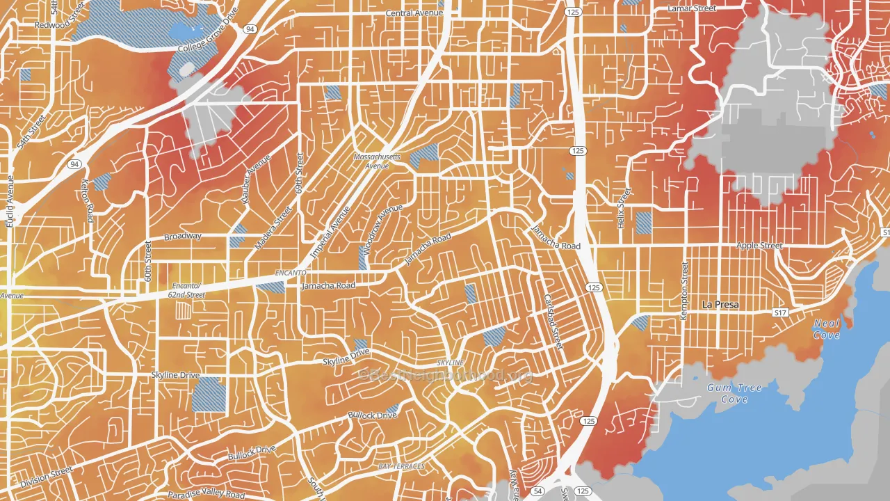 Transit Grade map of Jomacha-Lomita, San Diego, CA