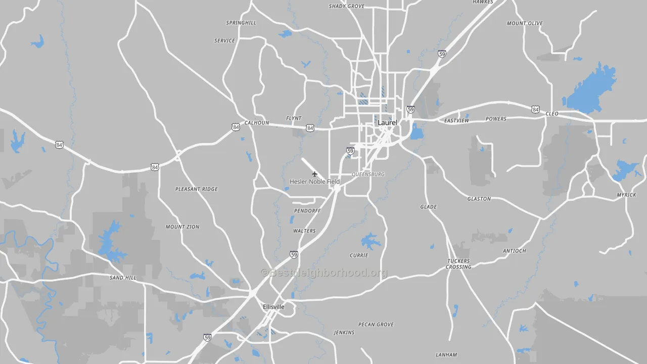 Transit Grade map of Jones County, MS
