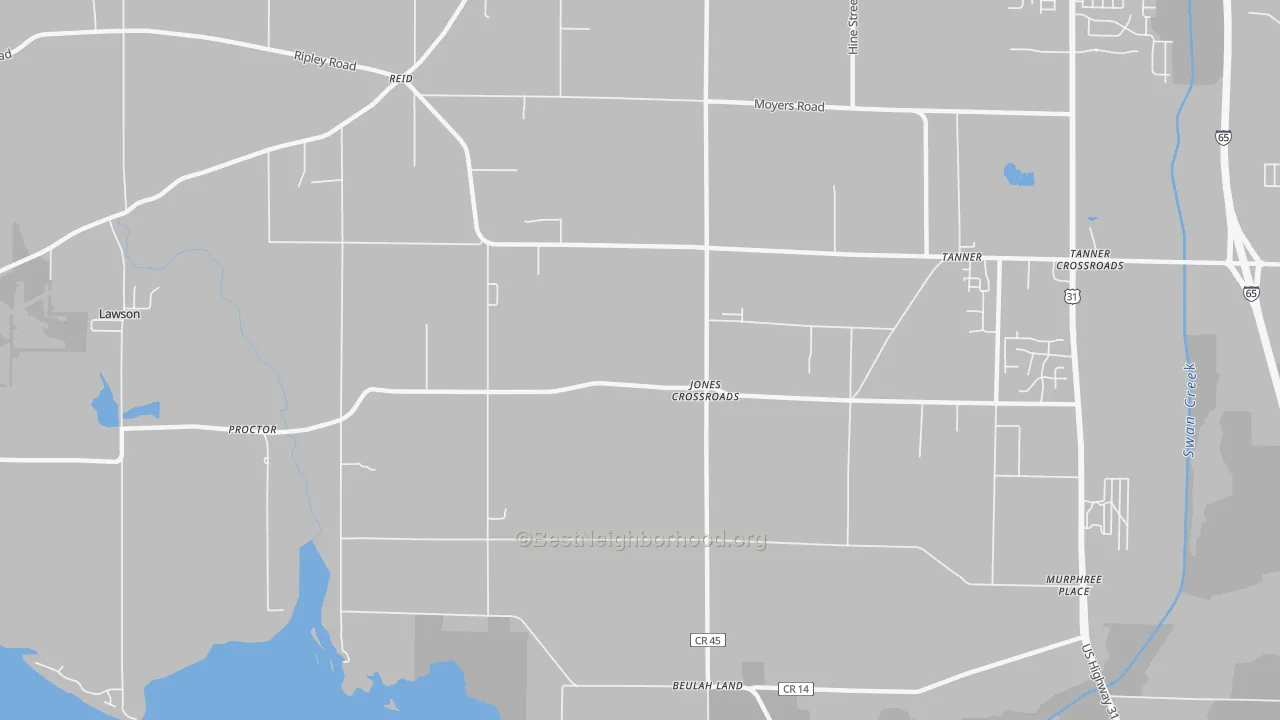Transit Grade map of Jones Crossroads, AL