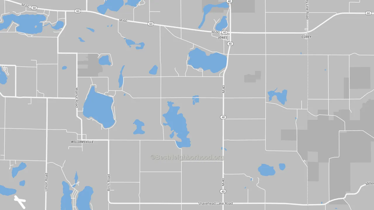 Transit Grade map of Jones, MI