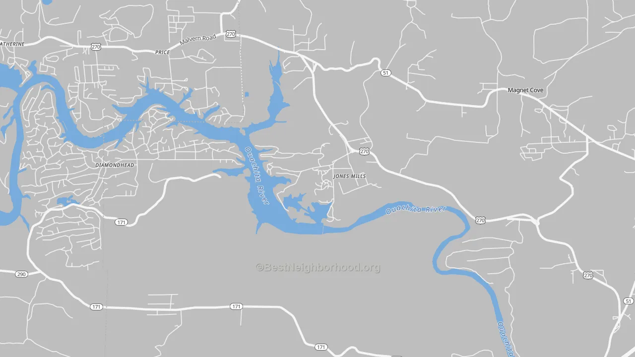 Transit Grade map of Jones Mills, AR