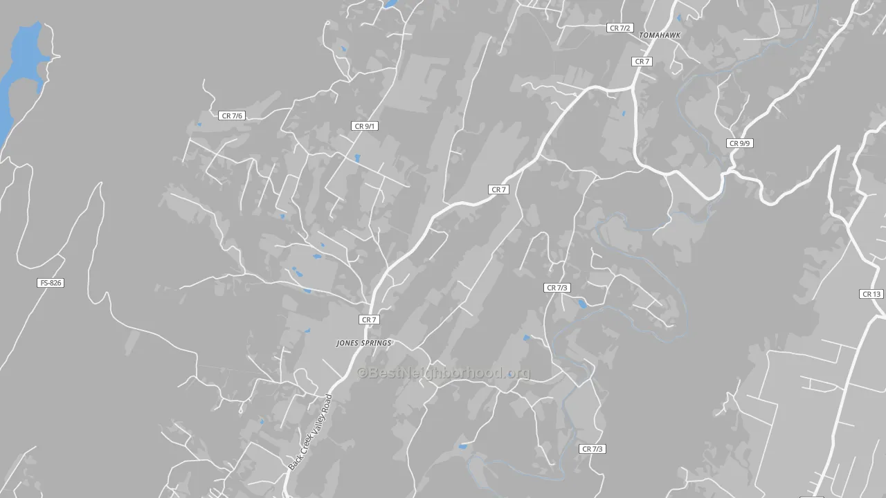 Transit Grade map of Jones Springs, WV