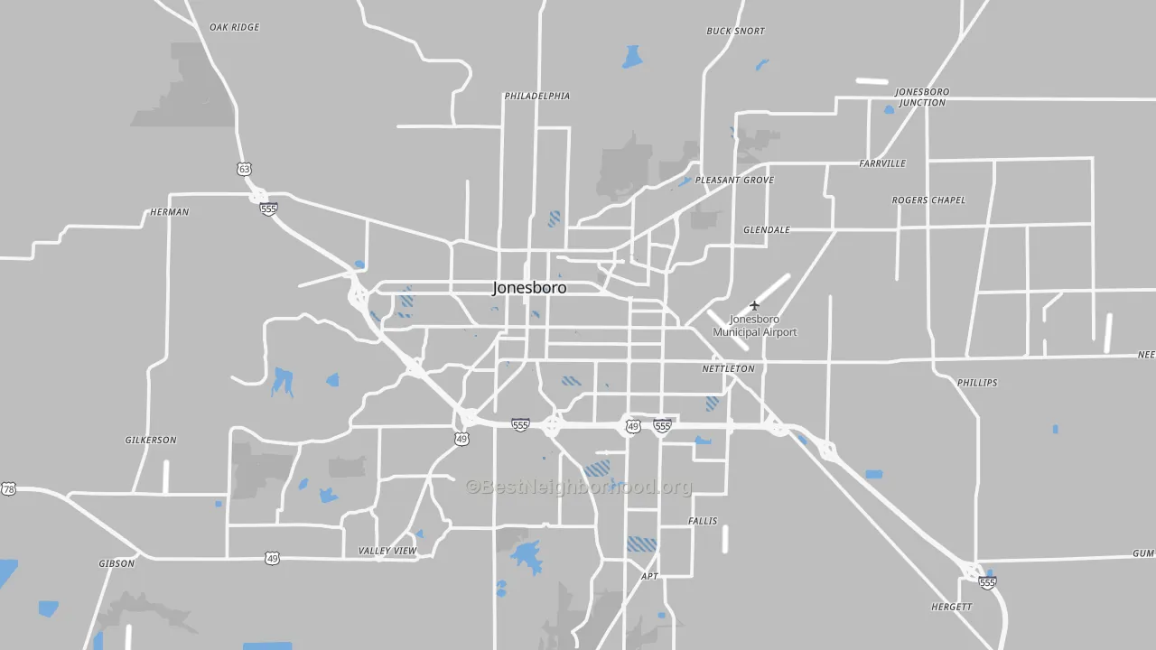 Transit Grade map of Jonesboro, AR