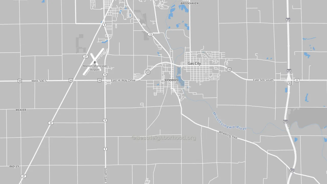 Transit Grade map of Jonesboro, IN