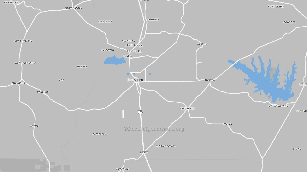Transit Grade map of Jonesboro, LA