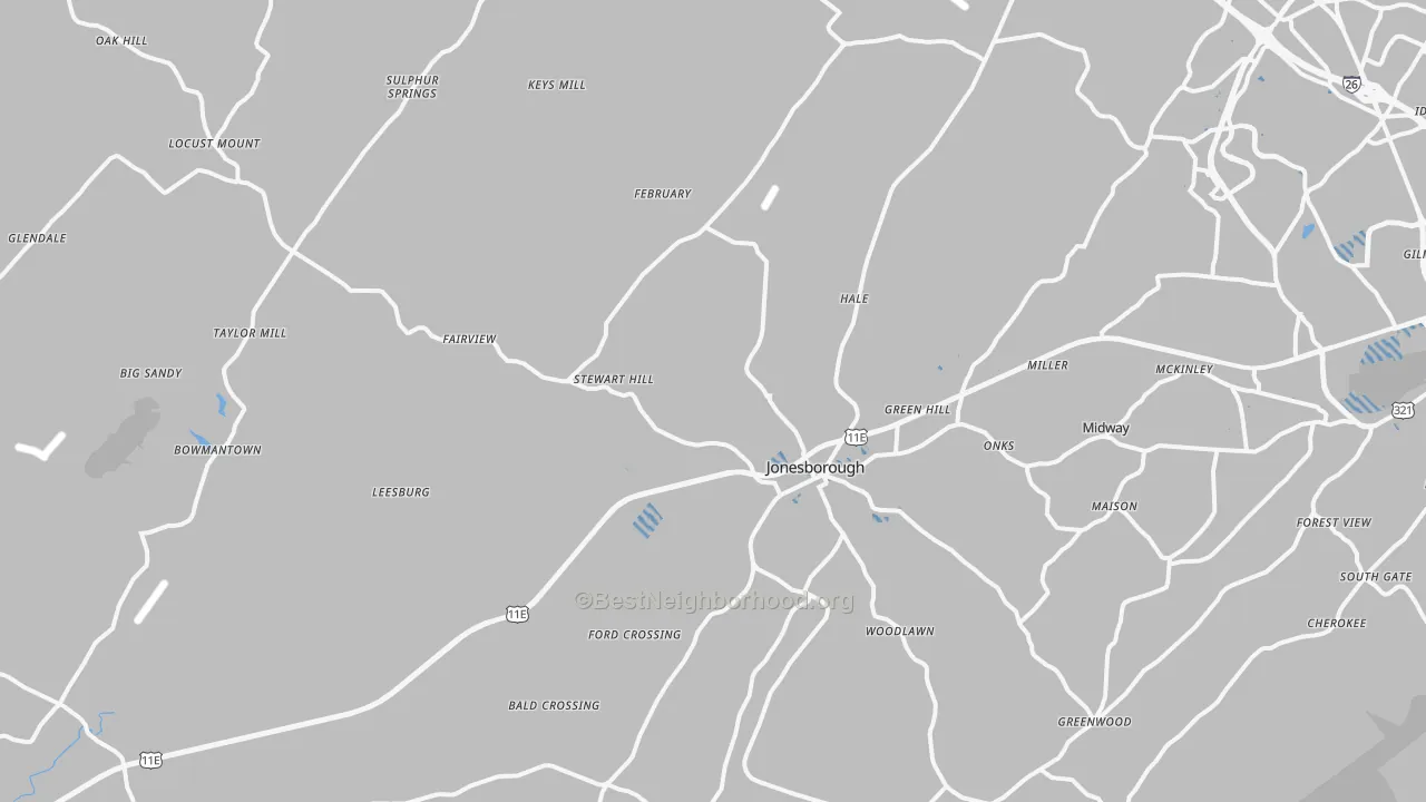 Transit Grade map of Jonesborough, TN