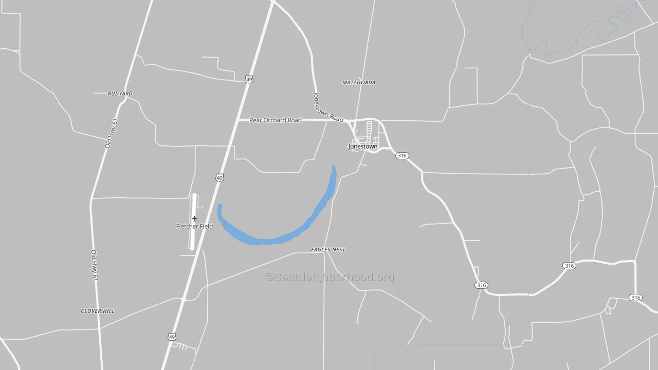 Transit Grade map of Jonestown, MS