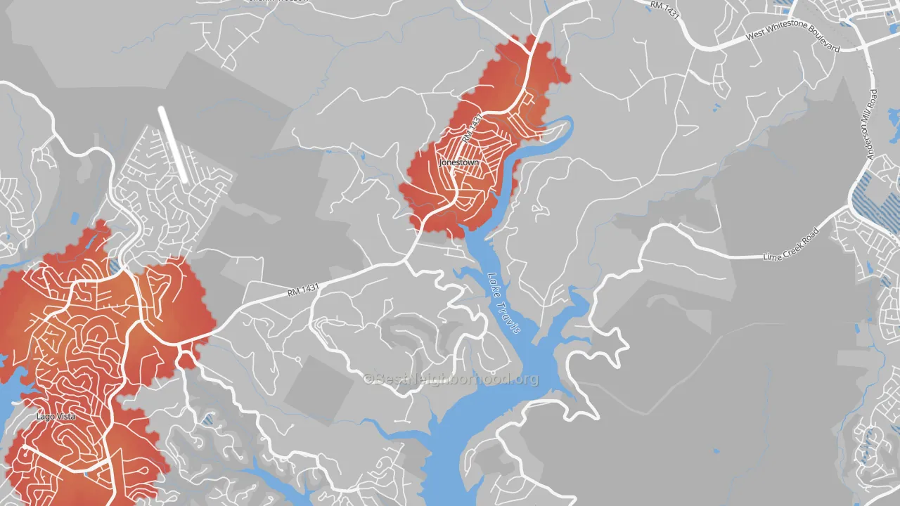 Transit Grade map of Jonestown, TX