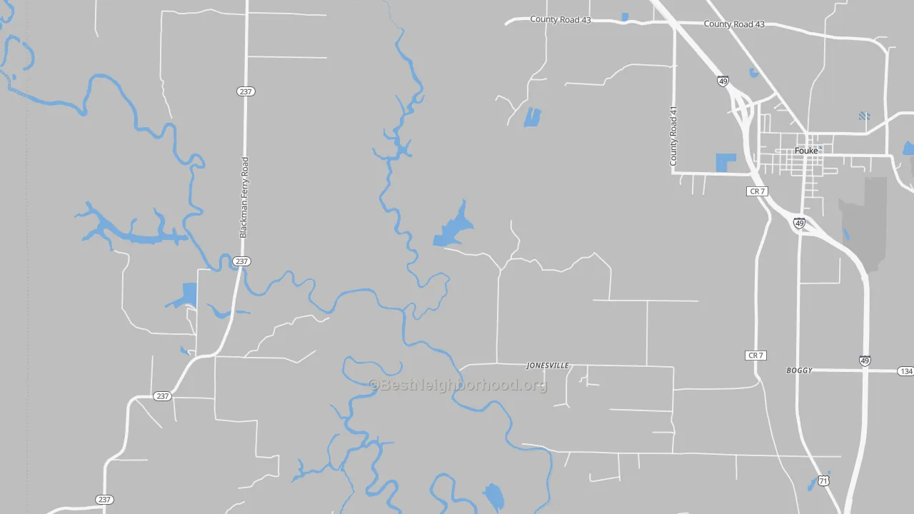 Transit Grade map of Jonesville, AR