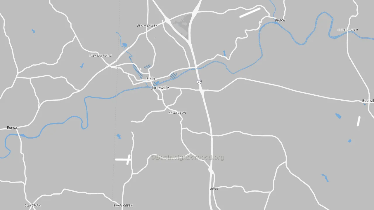 Transit Grade map of Jonesville, NC