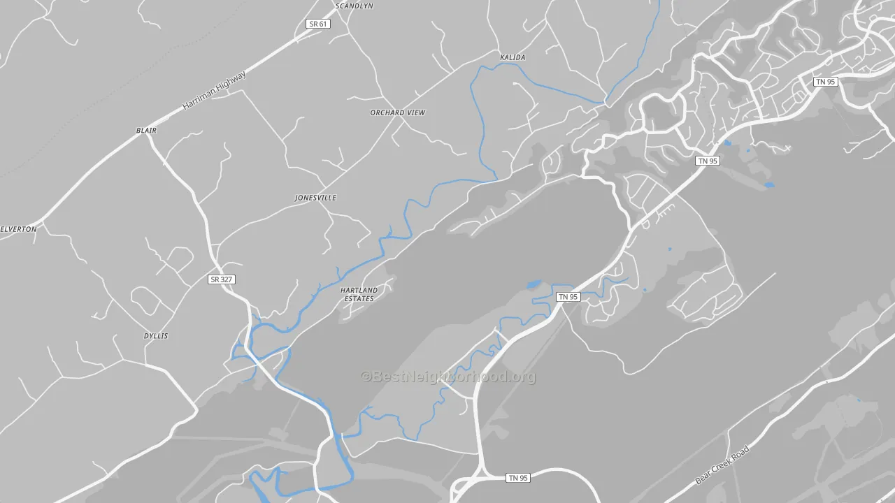 Transit Grade map of Jonesville, TN