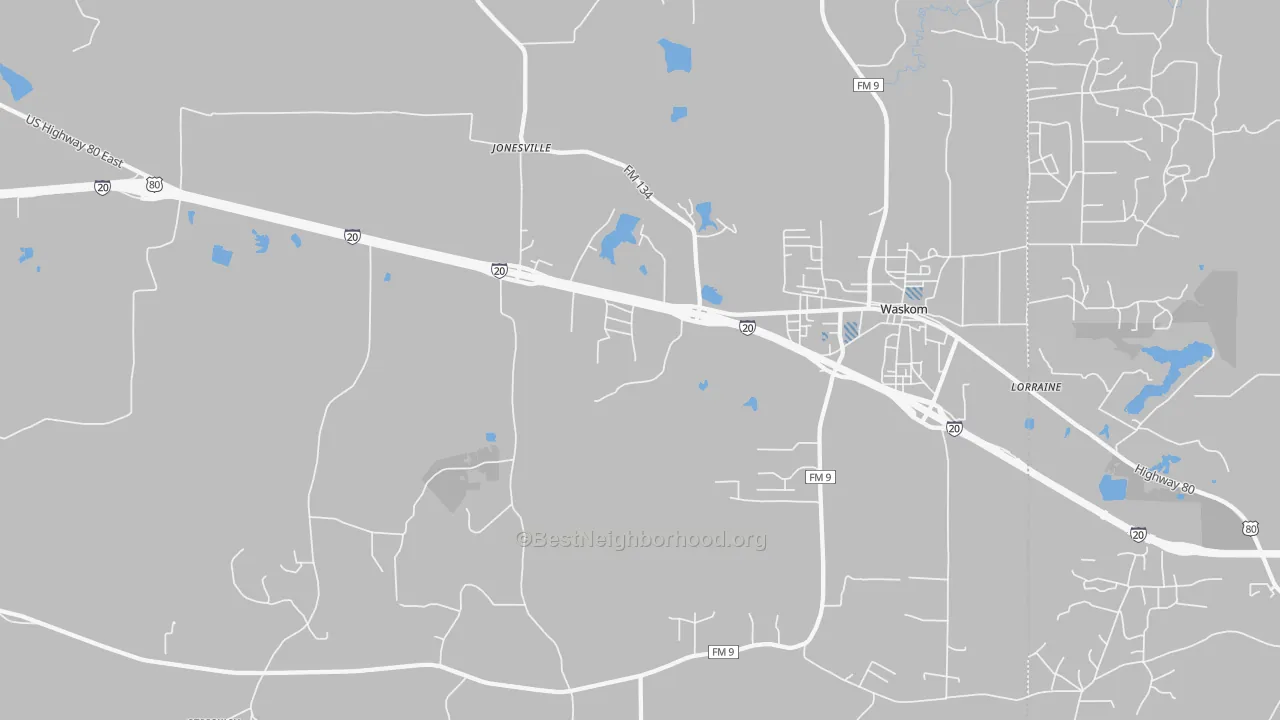 Transit Grade map of Jonesville, TX