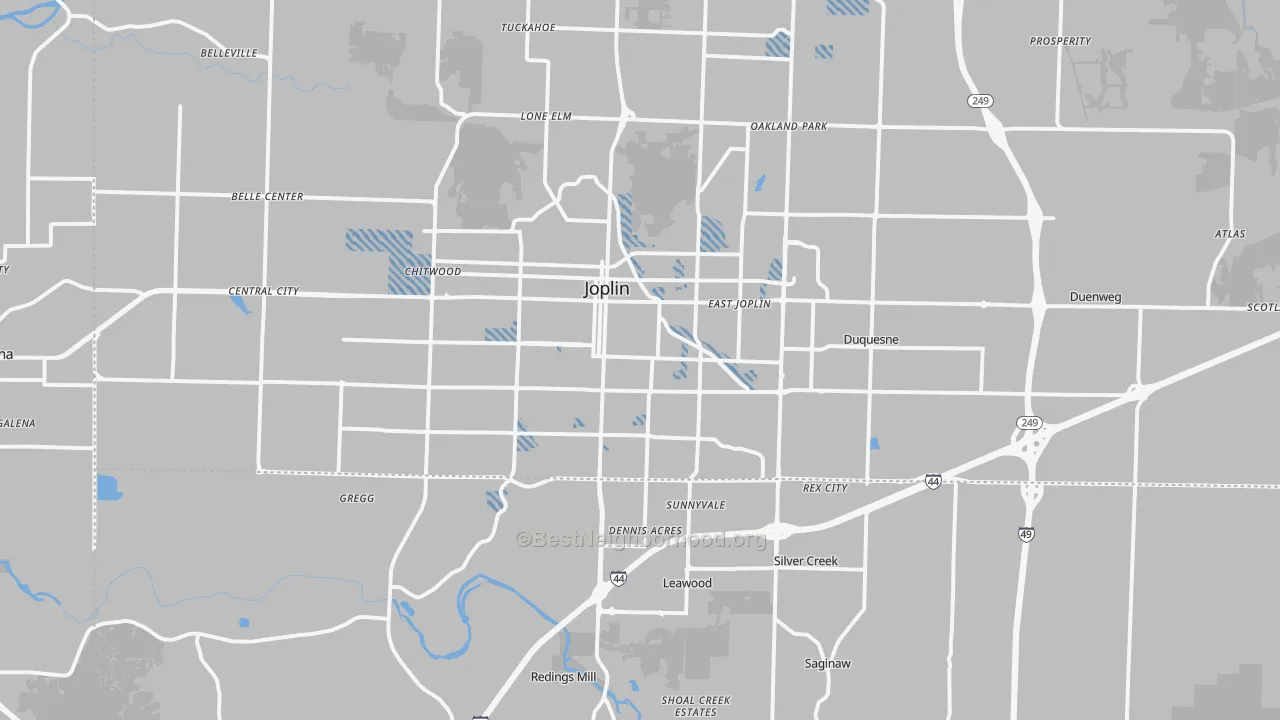 Transit Grade map of Joplin, MO