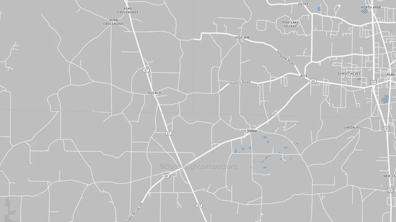 Transit Grade map of Joppa, AL