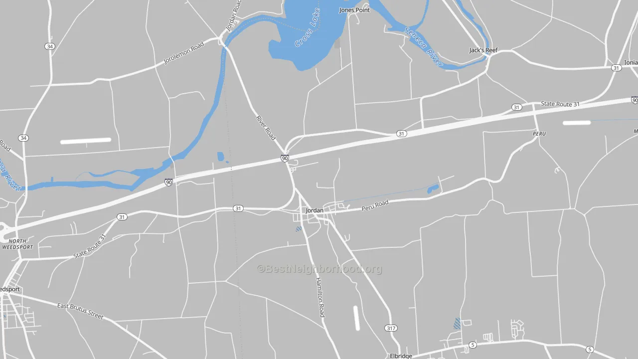 Transit Grade map of Jordan, NY