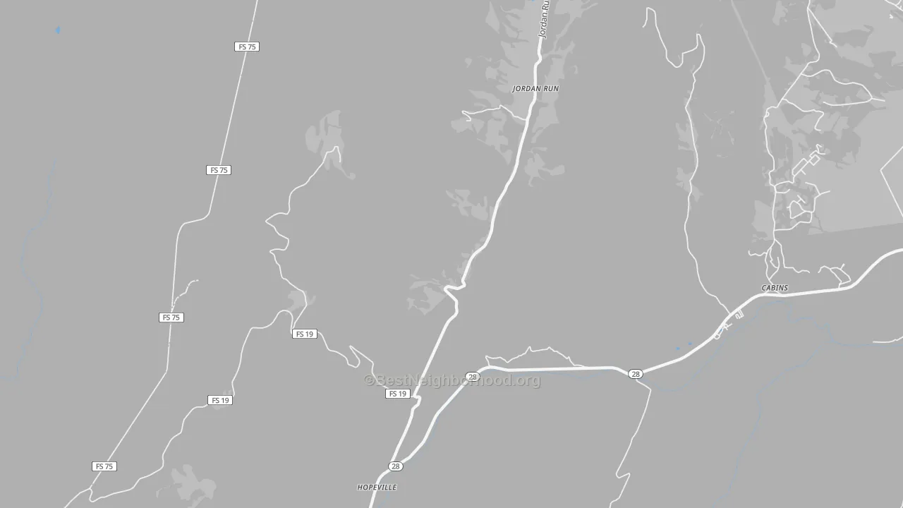 Transit Grade map of Jordan Run, WV