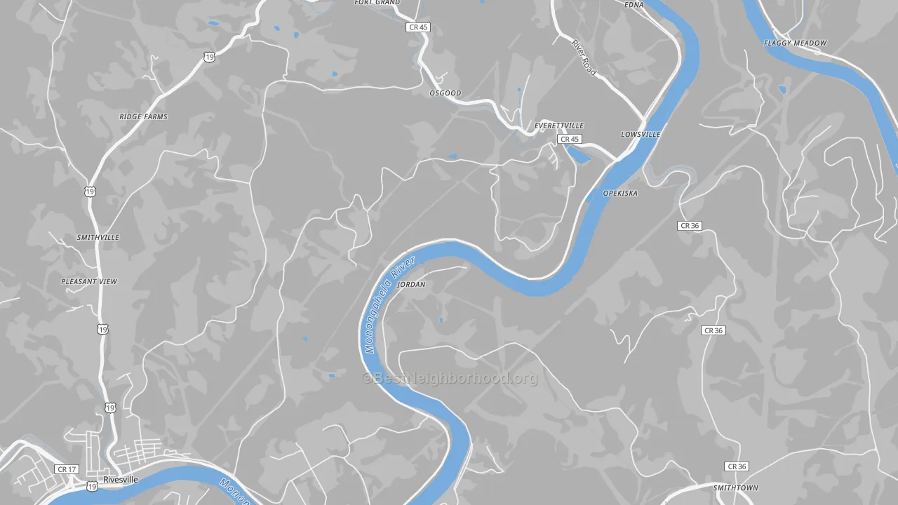 Transit Grade map of Jordan, WV
